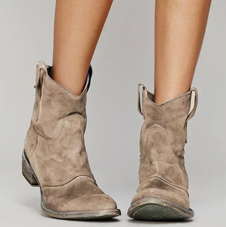 Damen Wildleder-Westernstiefelette für einen stilvollen Look