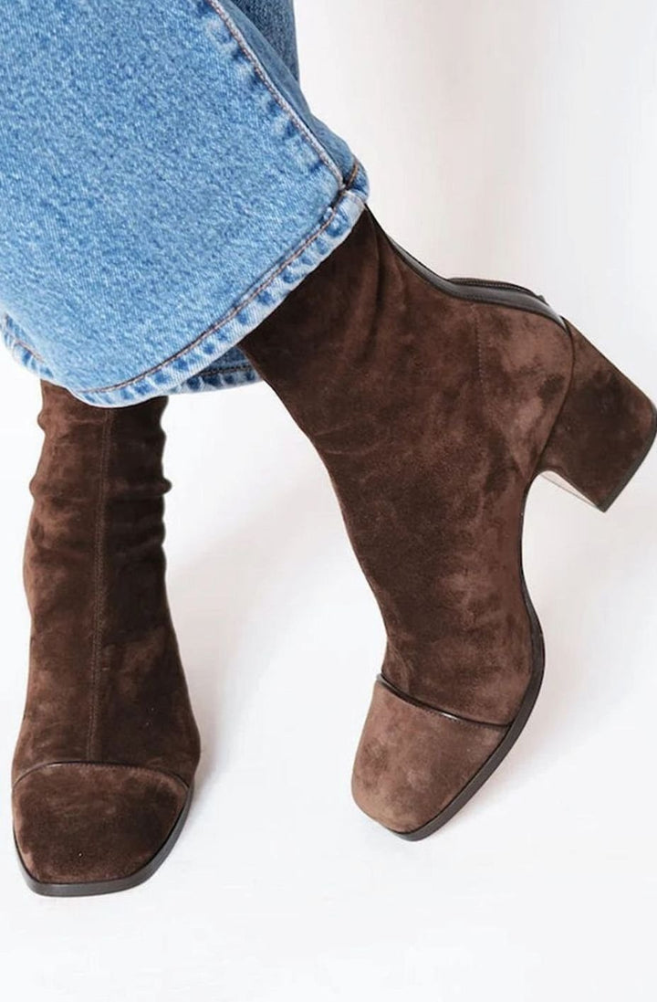 Damen Wildlook Ankle Boots für den Winter mit Blockabsatz