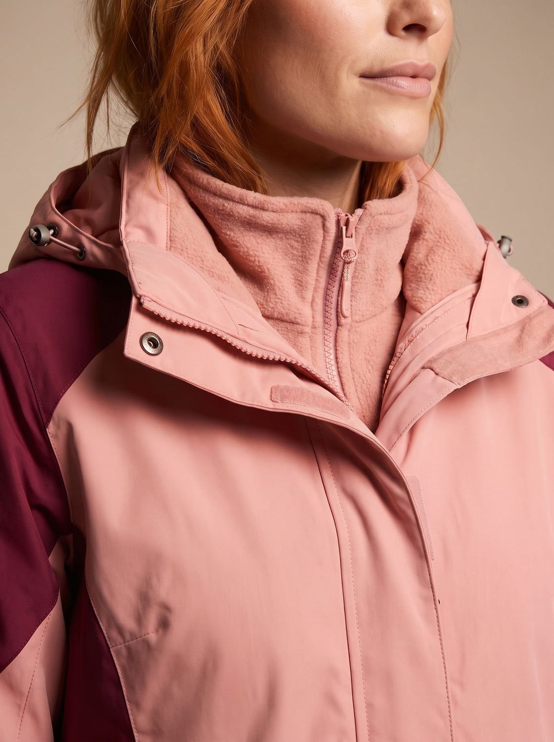 Dames 2-in-1 Softshell Outdoorjas met Afneembare Fleece Binnenjas