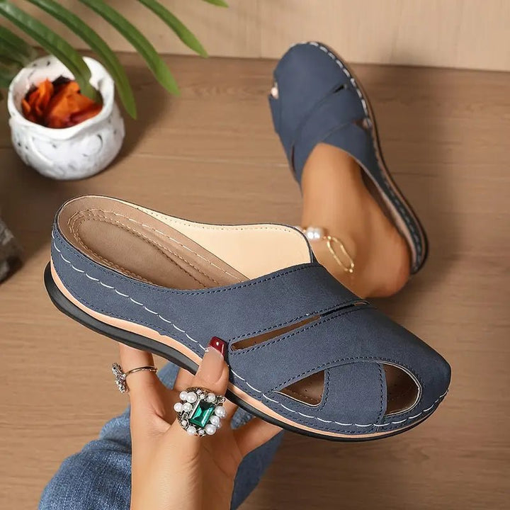 Dames Ademende Orthopedische Slip-On Sandalen - Blue