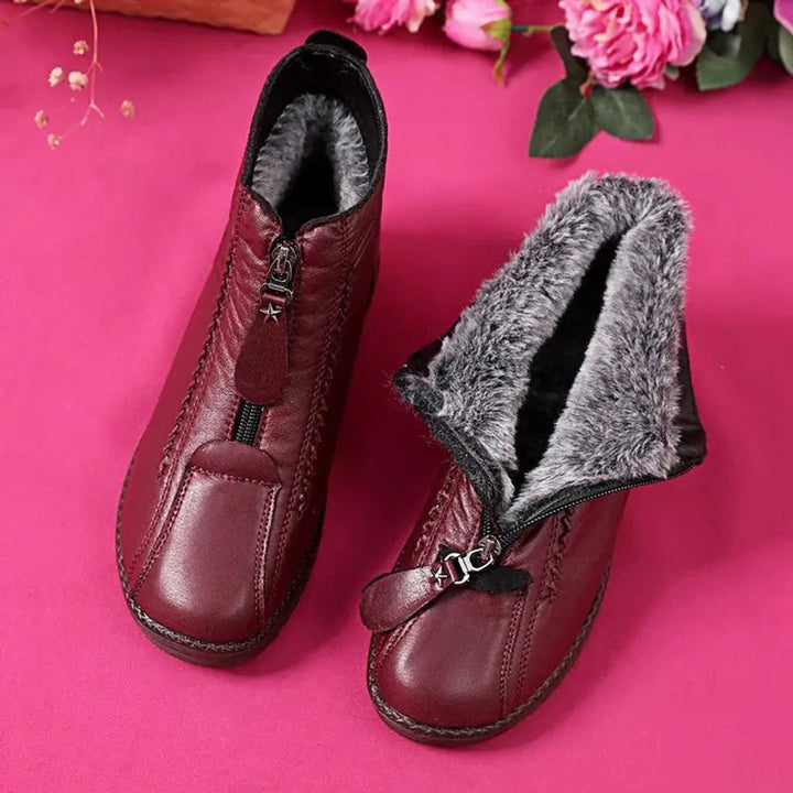 Dames Antislip Gevoerde Ankle Boots met Ronde Neus