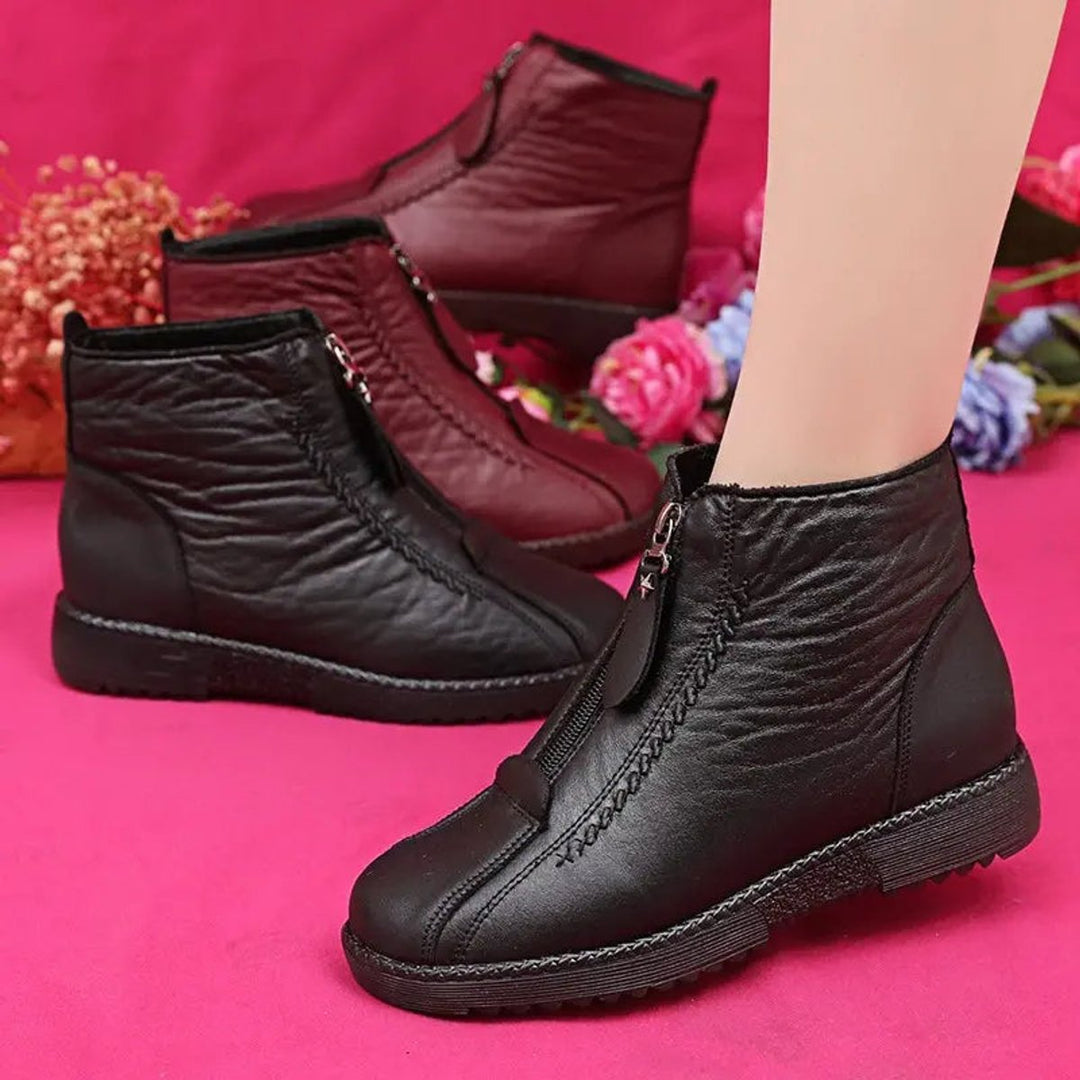 Dames Antislip Gevoerde Ankle Boots met Ronde Neus