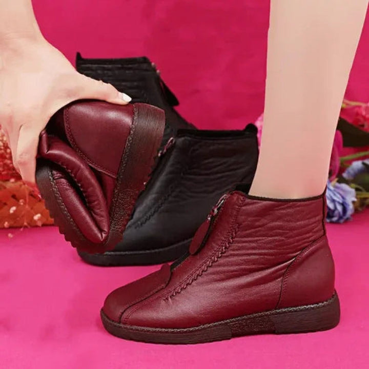 Dames Antislip Gevoerde Ankle Boots met Ronde Neus