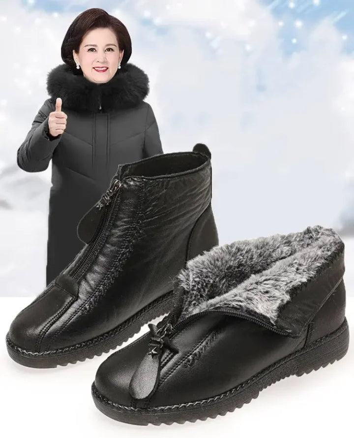 Dames Antislip Gevoerde Ankle Boots met Ronde Neus