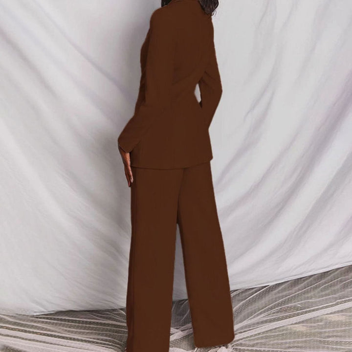 Dames Blazer en Pantalon Set Getailleerde Chique Zakelijke Look