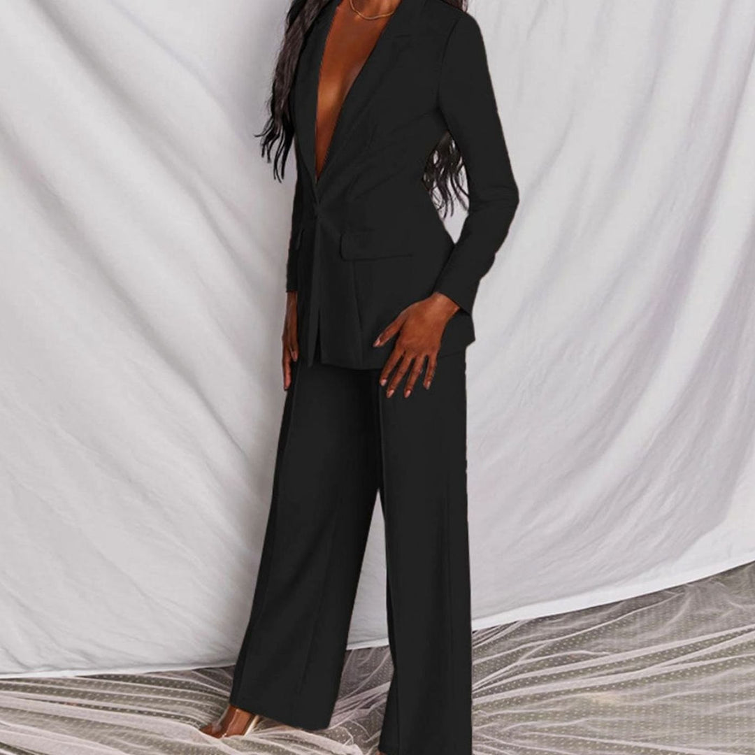 Dames Blazer en Pantalon Set Getailleerde Chique Zakelijke Look