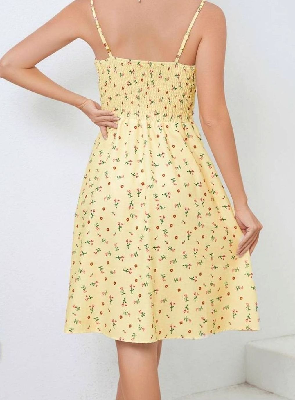 Dames Bloemenprint Cami Zomerjurk Verstelbare Trekkoord
