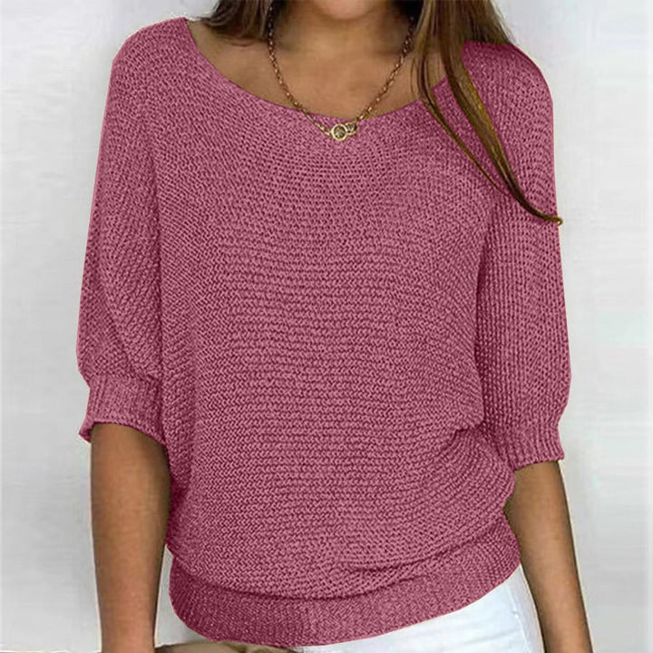 Dames Casual Gebreide Oversized Sweater met V-hals - Roze