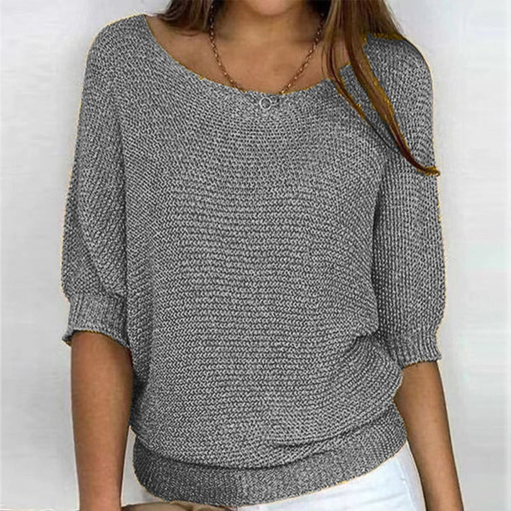 Dames Casual Gebreide Oversized Sweater met V-hals - Grijs