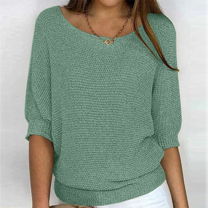Dames Casual Gebreide Oversized Sweater met V-hals - Donkergroen