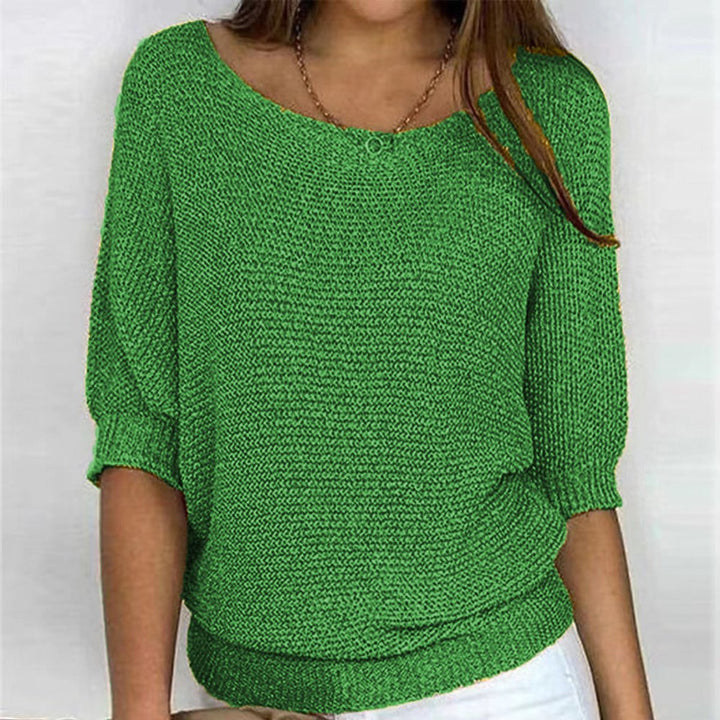 Dames Casual Gebreide Oversized Sweater met V-hals - Groen