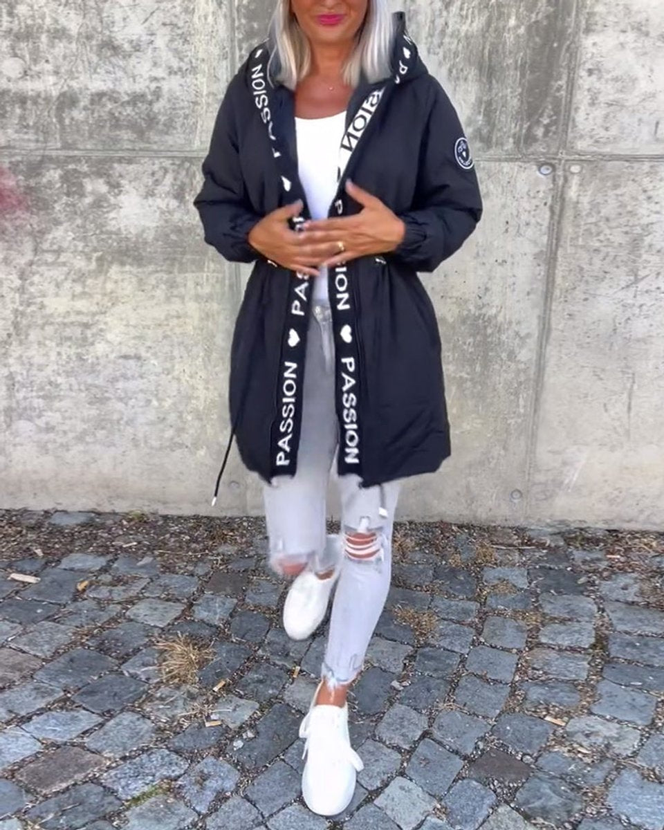 Dames Casual Hooded Women Coat Middellang Loszittend Windjack