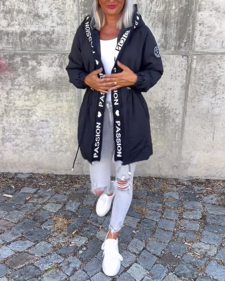 Dames Casual Hooded Women Coat Middellang Loszittend Windjack