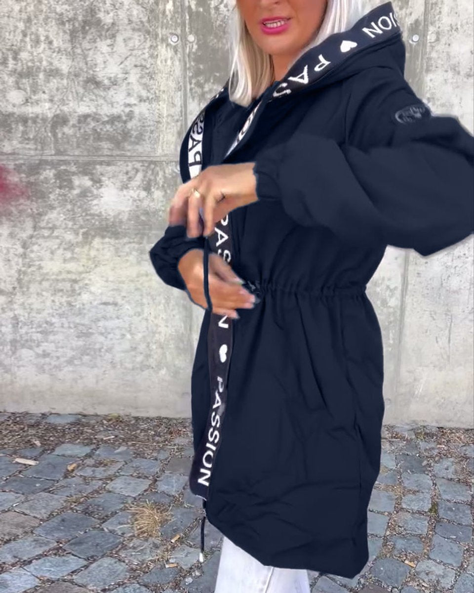 Dames Casual Hooded Women Coat Middellang Loszittend Windjack