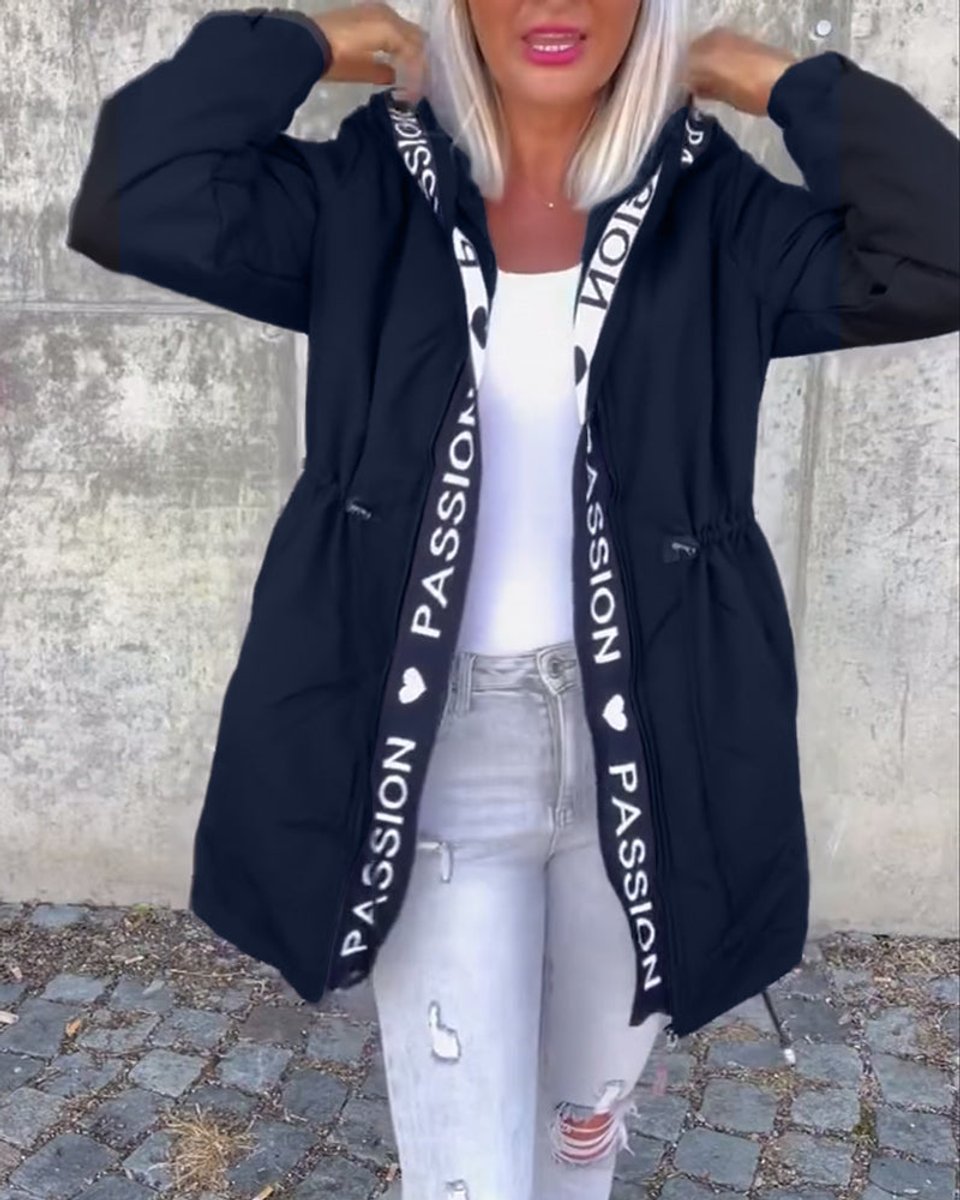 Dames Casual Hooded Women Coat Middellang Loszittend Windjack