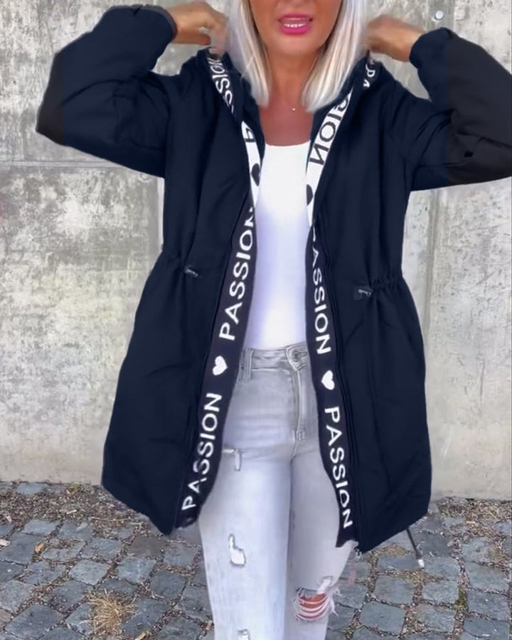 Dames Casual Hooded Women Coat Middellang Loszittend Windjack