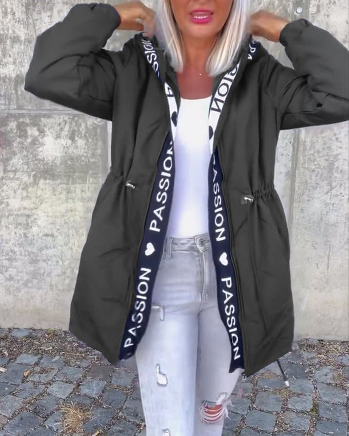Dames Casual Hooded Women Coat Middellang Loszittend Windjack