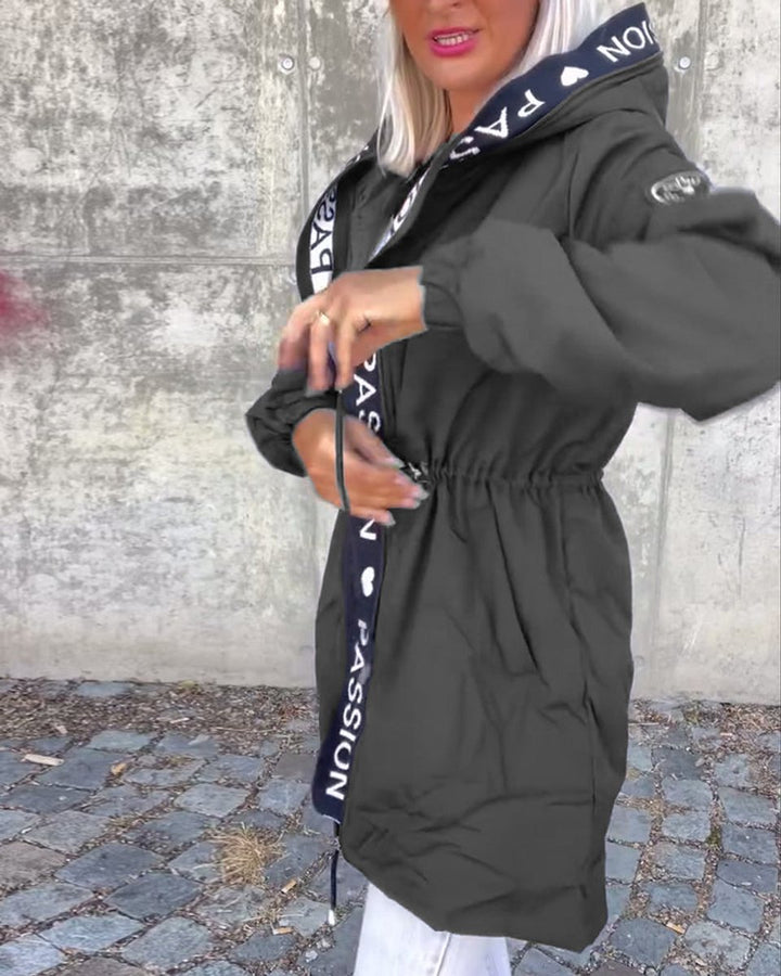 Dames Casual Hooded Women Coat Middellang Loszittend Windjack