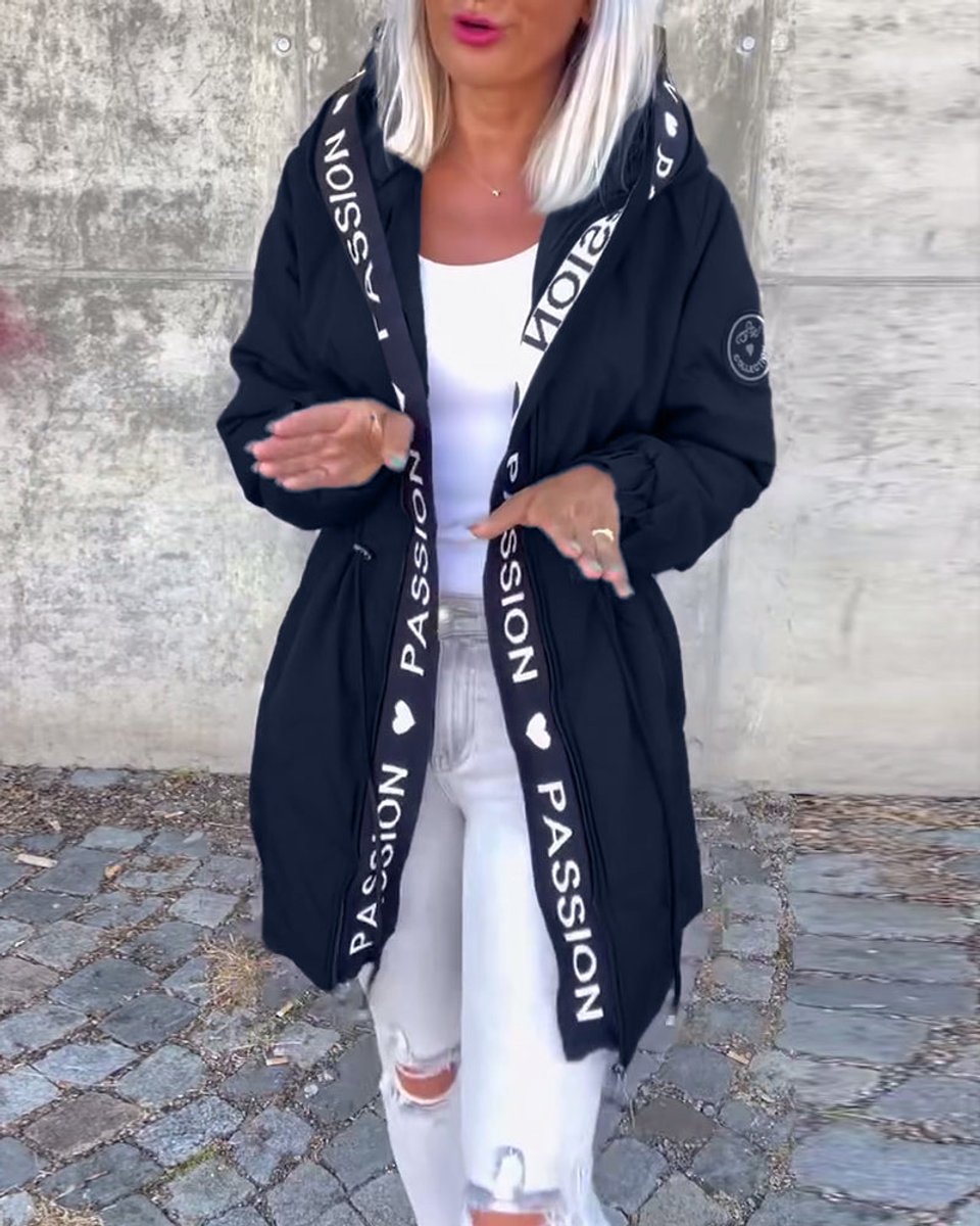 Dames Casual Hooded Women Coat Middellang Loszittend Windjack