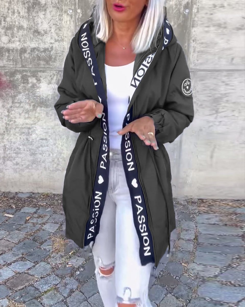 Dames Casual Hooded Women Coat Middellang Loszittend Windjack