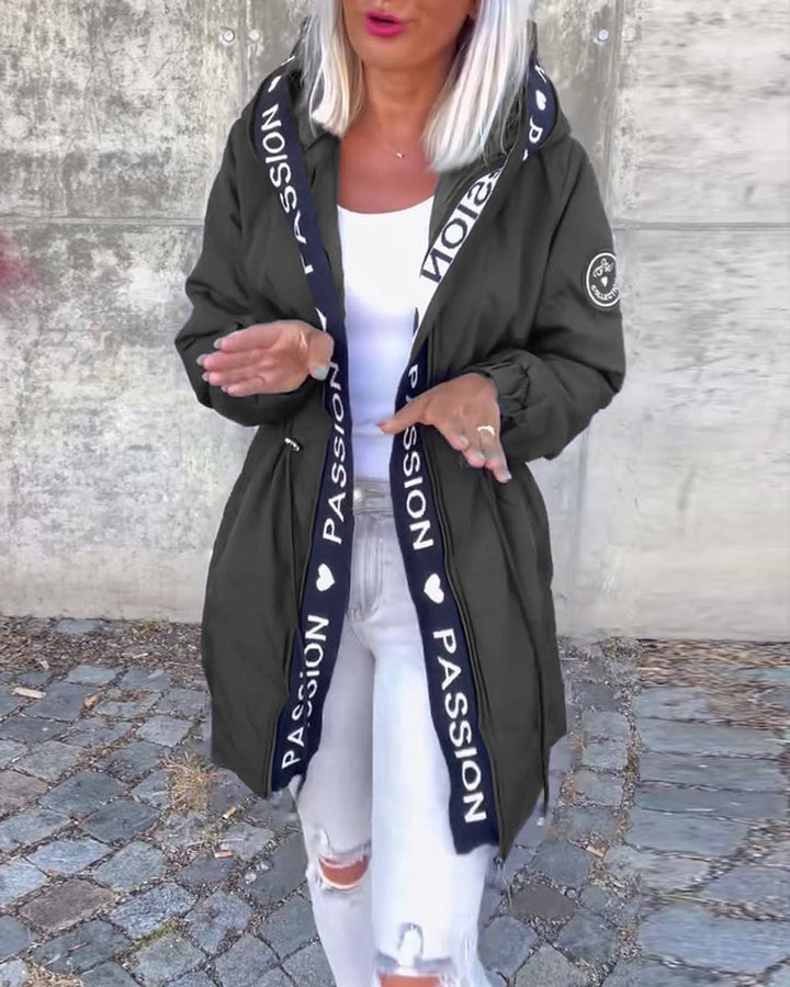 Dames Casual Hooded Women Coat Middellang Loszittend Windjack