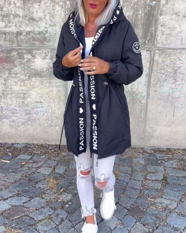 Dames Casual Hooded Women Coat Middellang Loszittend Windjack