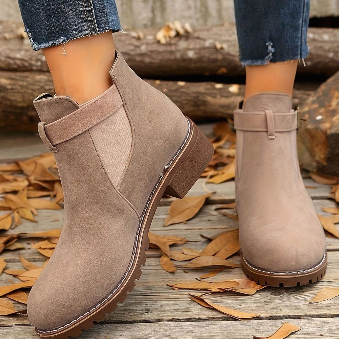 Dames Chelsea Ankle Boots met Blockhak en Gesp