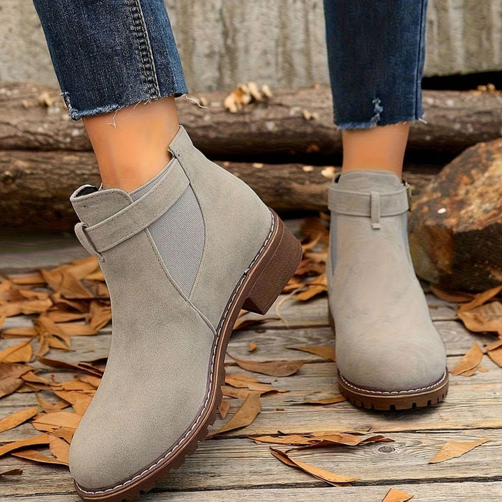 Dames Chelsea Ankle Boots met Blockhak en Gesp