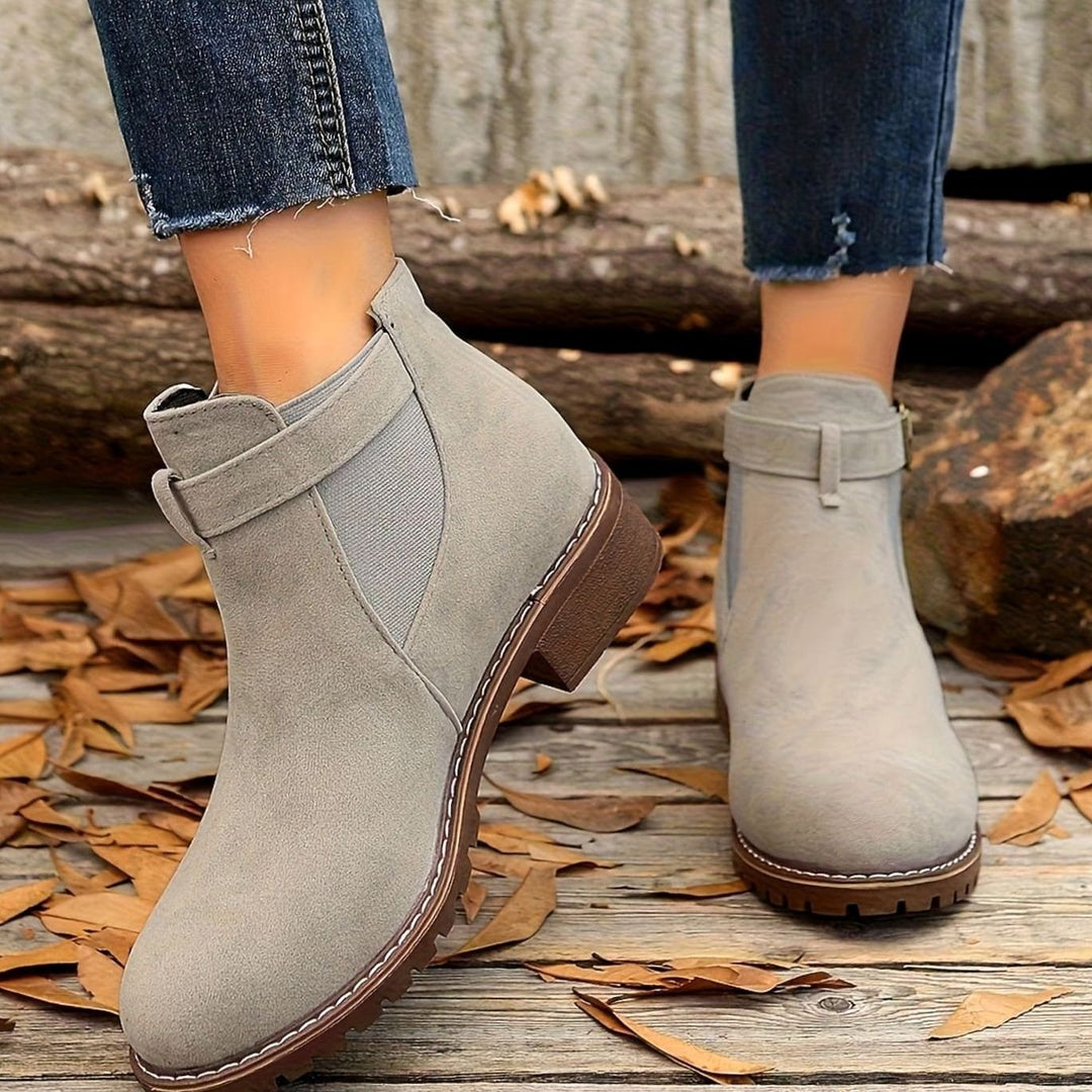 Dames Chelsea Ankle Boots met Blockhak en Gesp