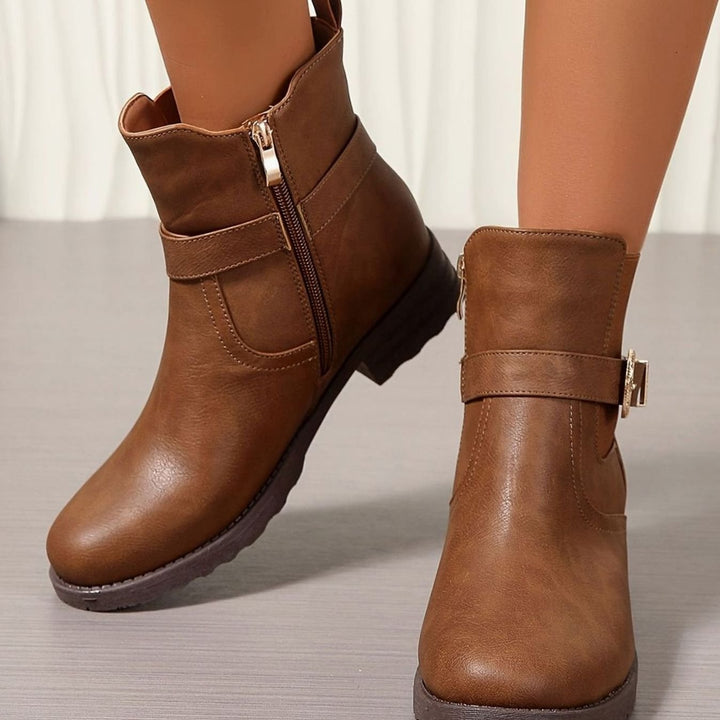 Dames Chelsea Ankle Boots met Western Gesp en Blokhak
