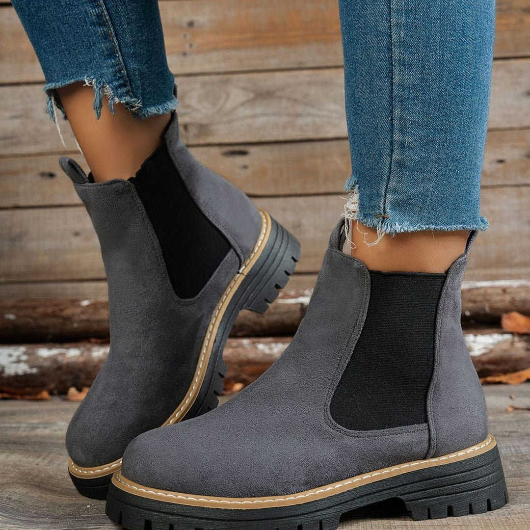 Dames Chelsea Enkellaarsjes met Profielzool en Slip-On Pasvorm