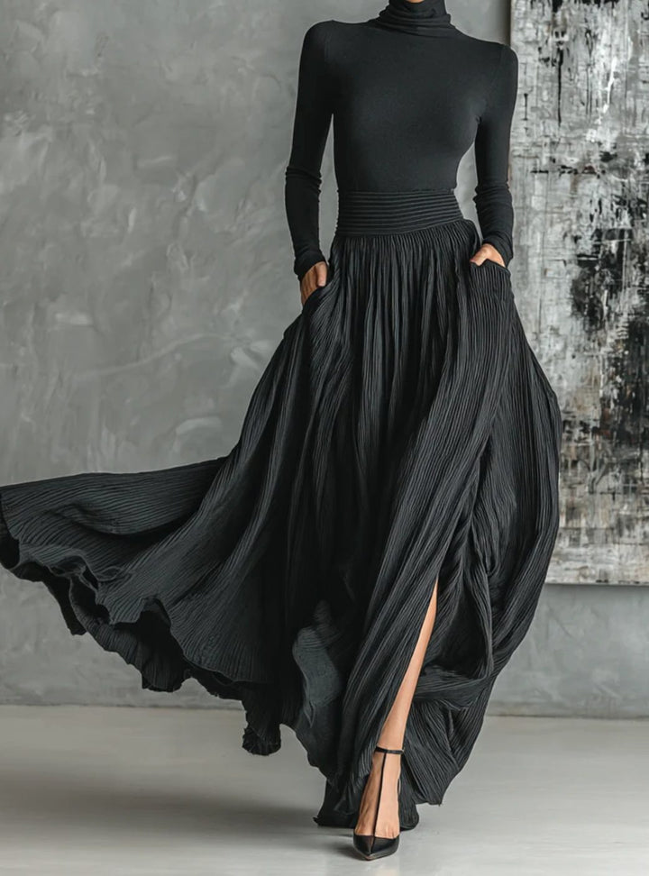 Dames Coltrui en Geplooide Maxi-rok Set Slanke Pasvorm