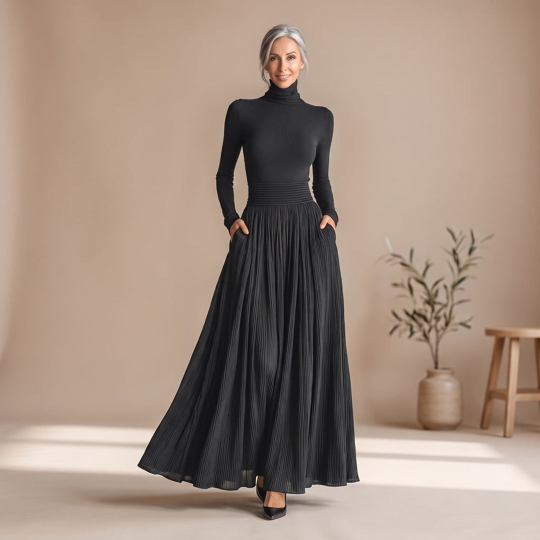 Dames Coltrui en Geplooide Maxi-rok Set Slanke Pasvorm