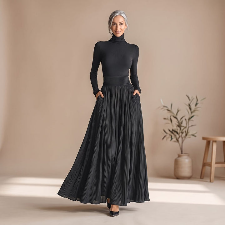 Dames Coltrui en Geplooide Maxi-rok Set Slanke Pasvorm