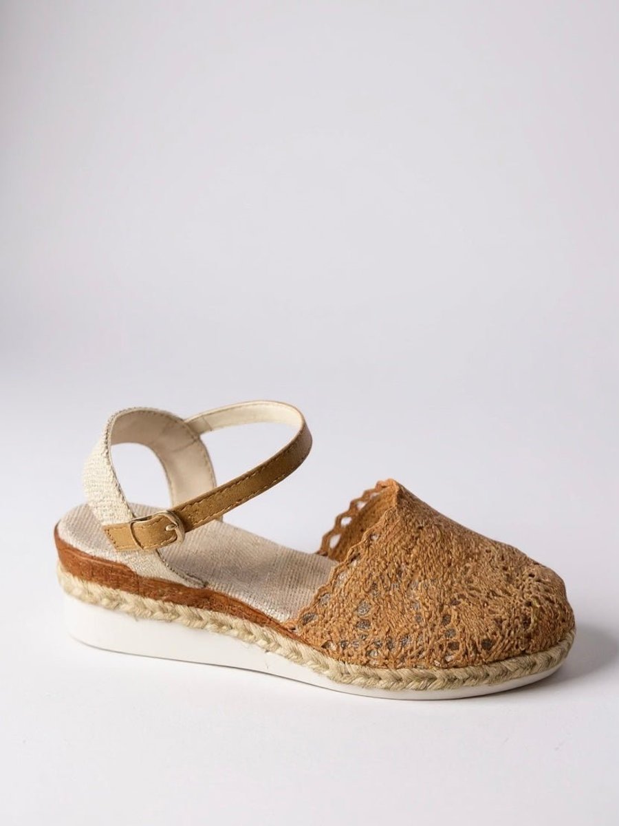 Dames Comfortabele Sandalen Bohemian Haakwerk Espadrille Enkelbandjes