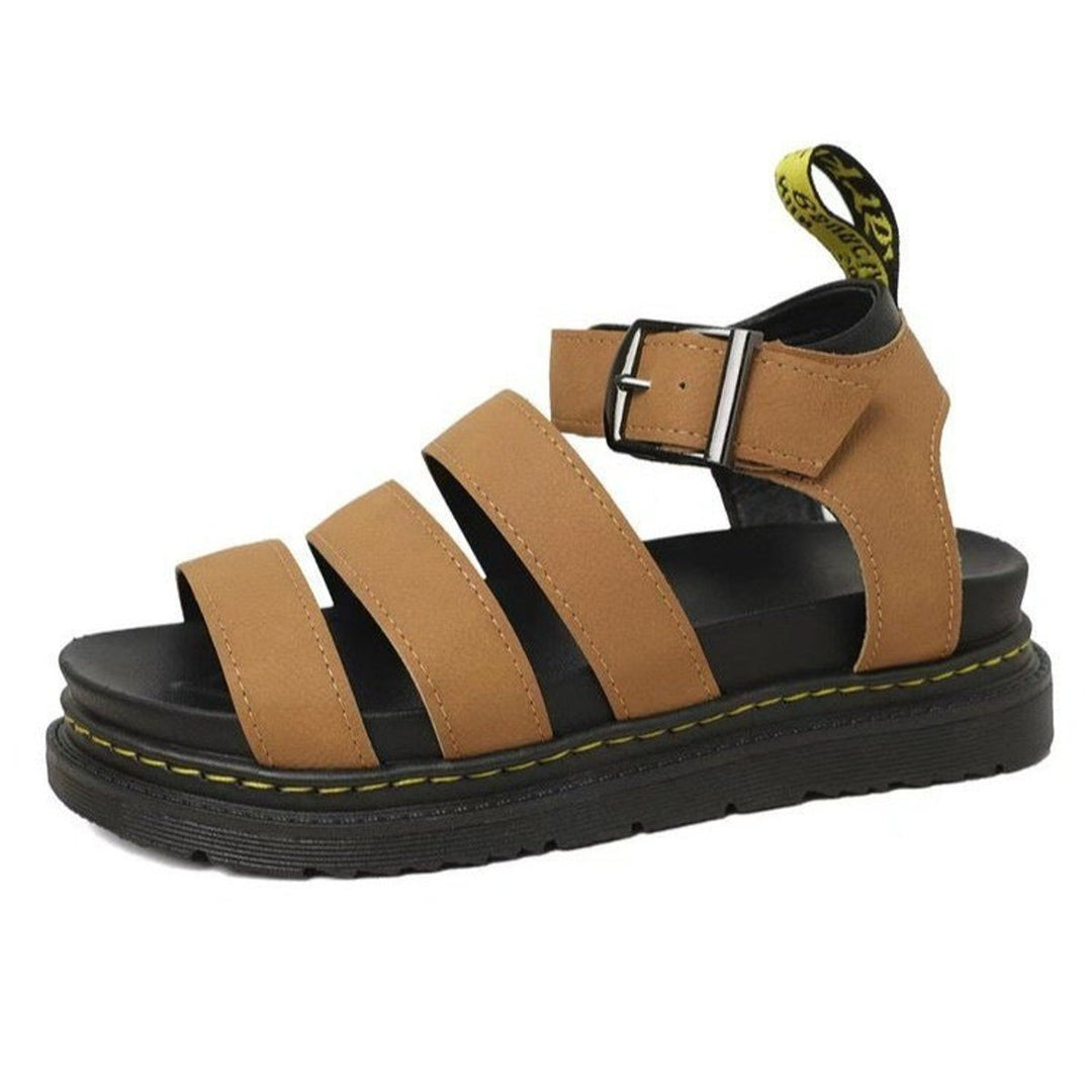 Dames Comfortabele Sandalen met Plateauzool Gespsluiting - Brown