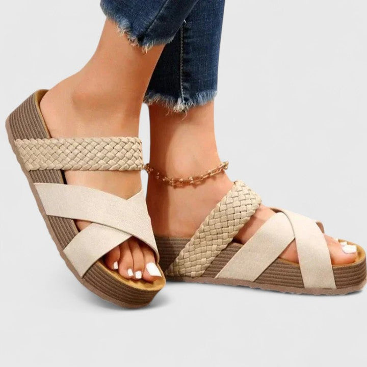 Dames Comfortabele Sandalen Orthopedisch Platform Gevlochten Bandjes - White