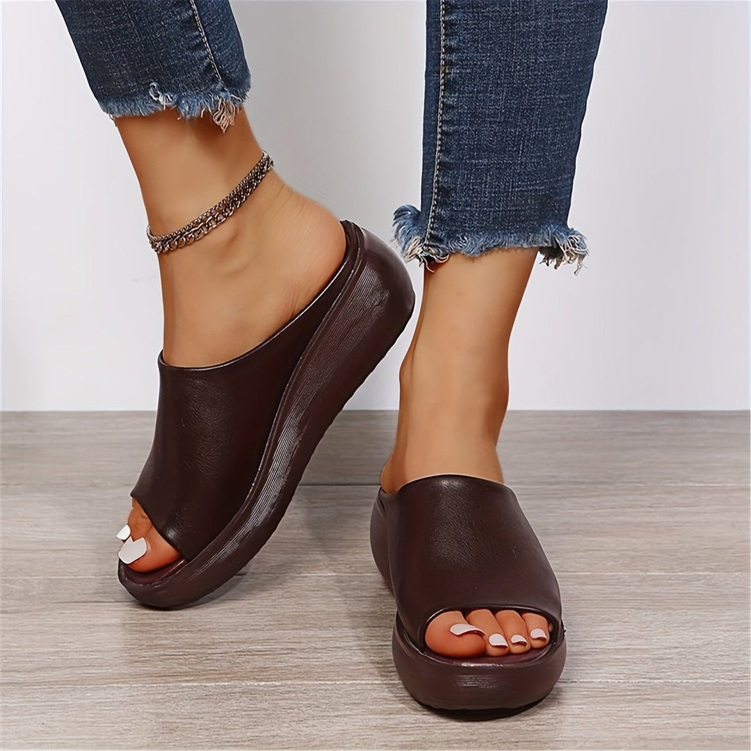 Dames Comfortabele Sandalen Sleehak Instapper Lichtgewicht