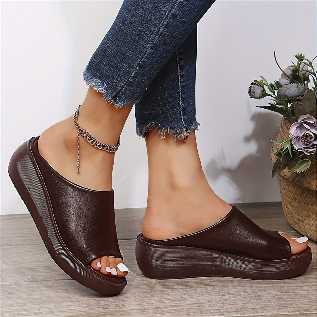 Dames Comfortabele Sandalen Sleehak Instapper Lichtgewicht