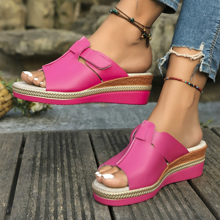 Dames Comfortabele Sandalen Sleehak Klittenband Open Teen