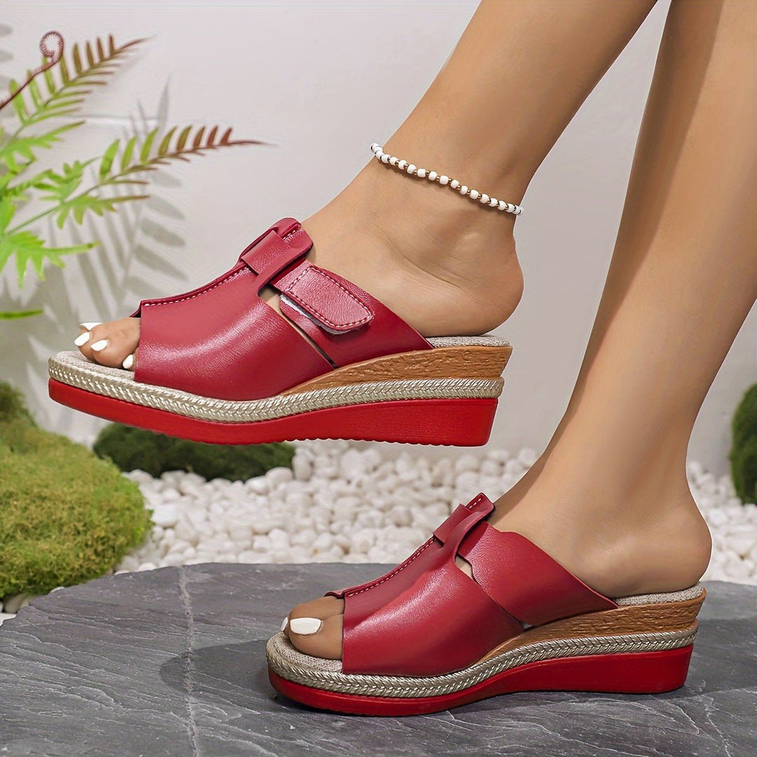 Dames Comfortabele Sandalen Sleehak Klittenband Open Teen