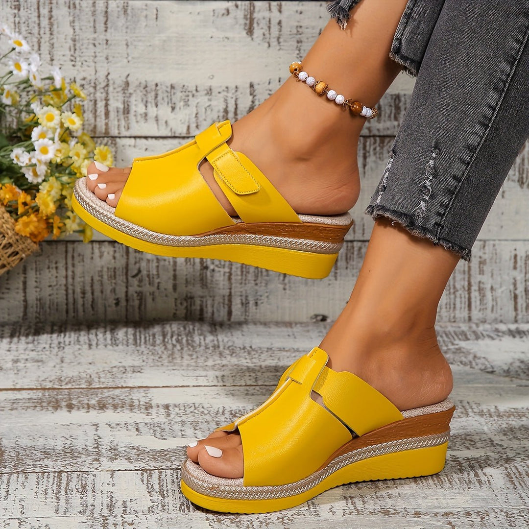 Dames Comfortabele Sandalen Sleehak Klittenband Open Teen