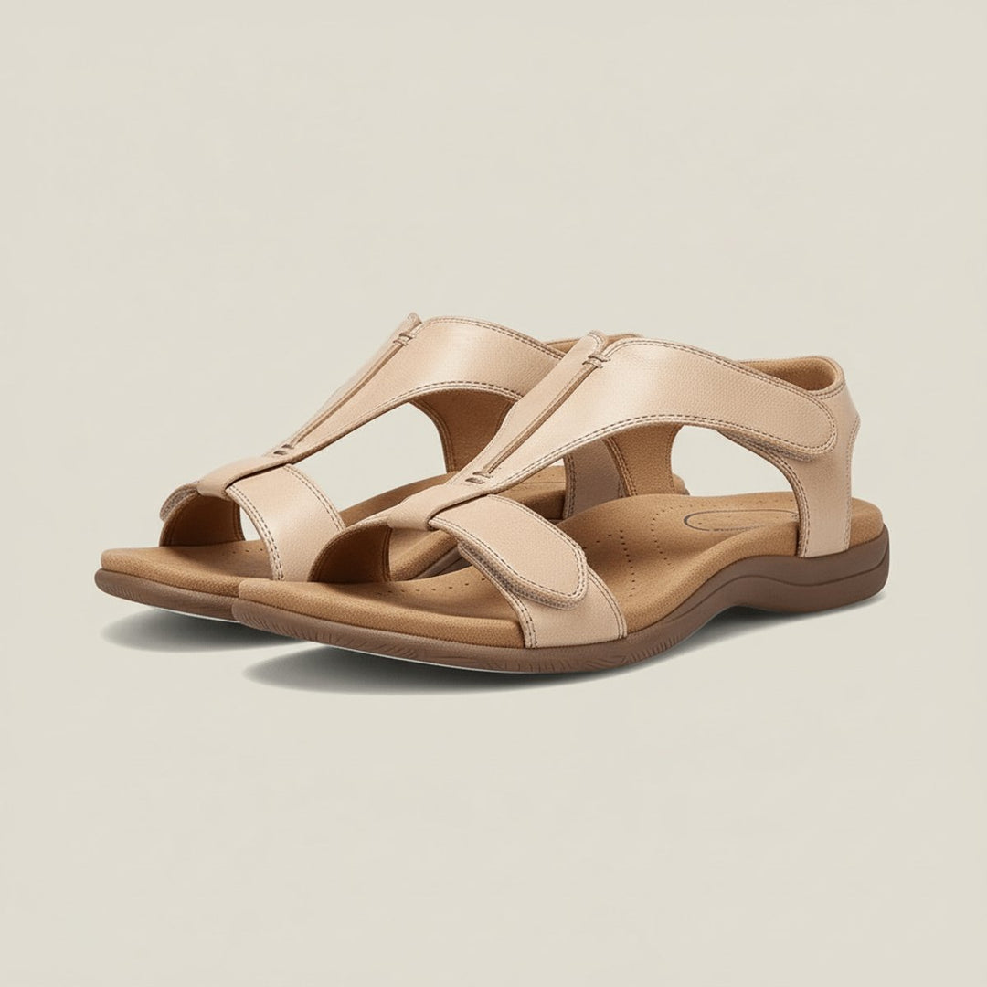 Dames Comfortabele Sandalen T-Strap Klittenband Open Neus
