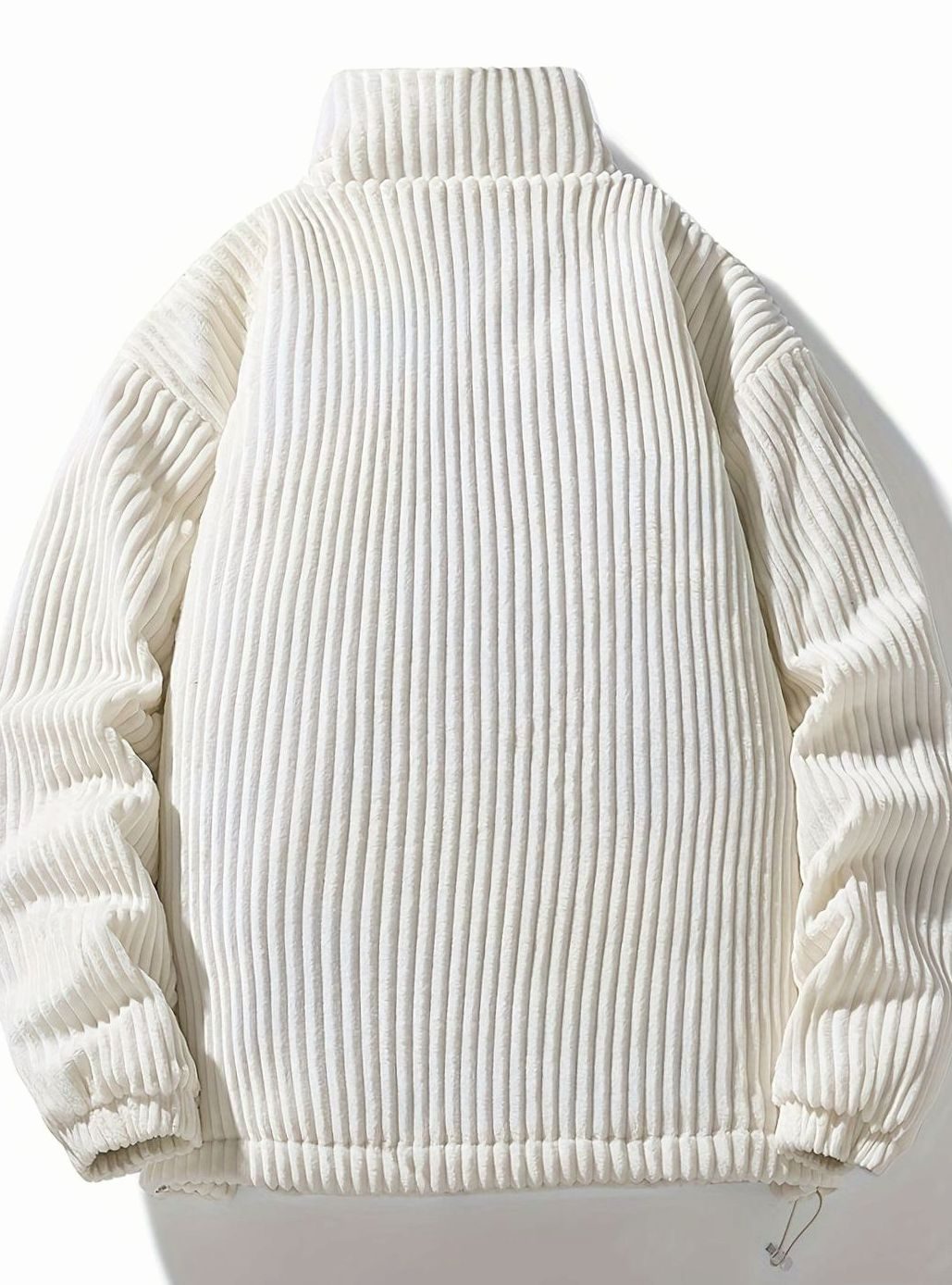 Dames Corduroy Gewatteerde Puffer Jas Casual Winterjas Opstaande Kraag