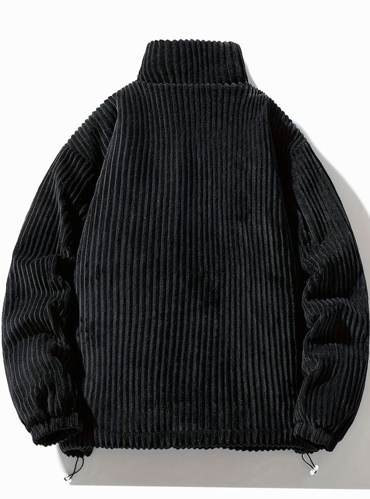Dames Corduroy Gewatteerde Puffer Jas Casual Winterjas Opstaande Kraag