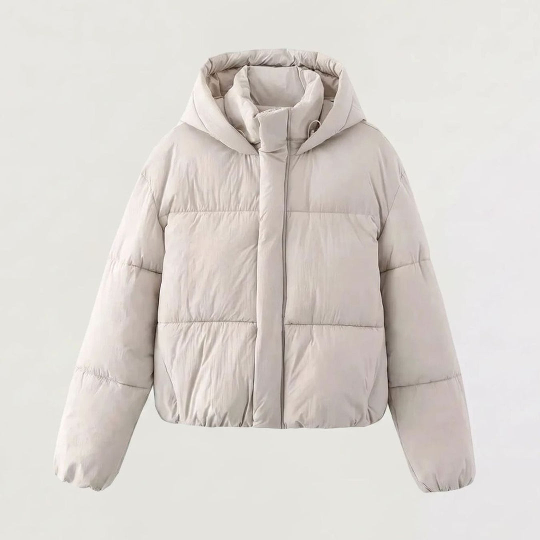 Dames Cropped Hooded Puffer Winterjas Boxy Fit