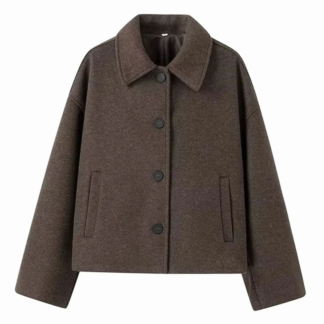 Dames Cropped Oversized Jack Klassieke Knoopsluiting Zijzakken