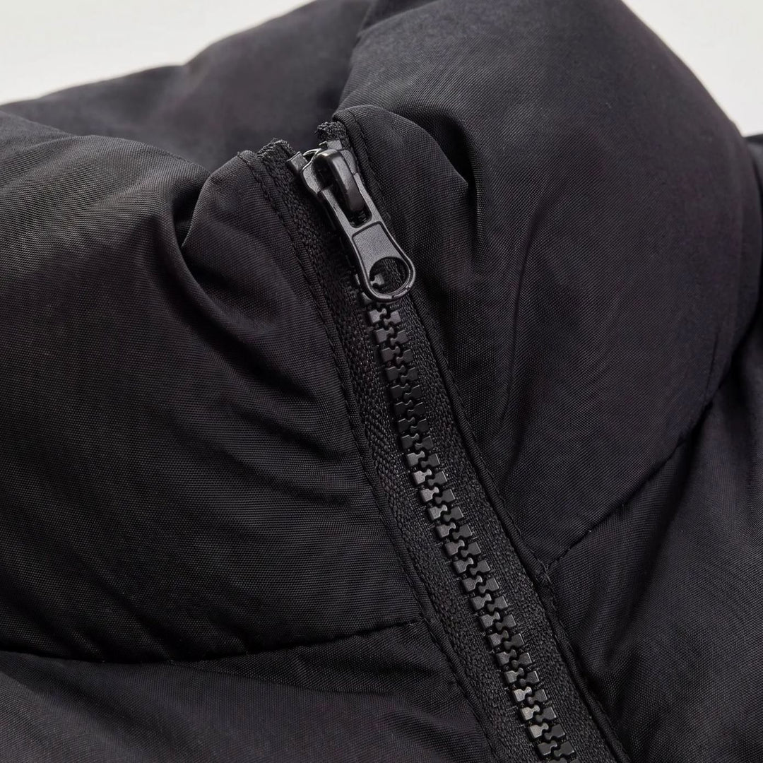 Dames Cropped Puffer Gilet Hoge Kraag Rits Mouwloos