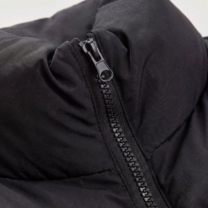 Dames Cropped Puffer Gilet Hoge Kraag Rits Mouwloos