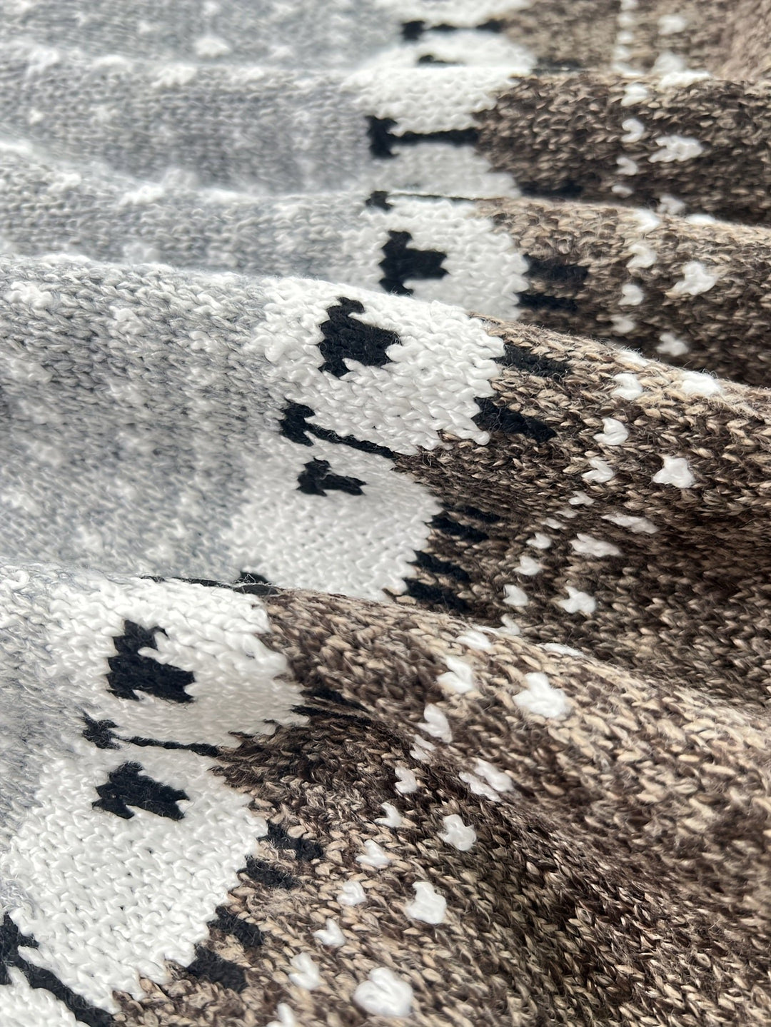 Dames Dikke Gebreide Trui Schapenpatroon Jacquard Pullover